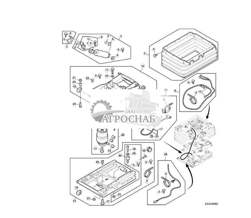 Нижняя пневматическая подвеска, сиденье MSG95 